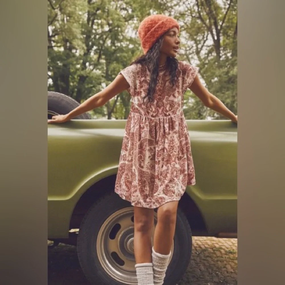 FREE PEOPLE All The Time Velvet Mini Dress S